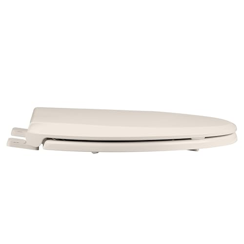 Elongated Toilet Seat Slow Close, Quiet Toilet Seat Cover with Never Loosen Durable Toilet Seat Lid Easy to Install & Clean, Polypropylene (PP), 19"-Almond Color - color: Almond, size: Elongated Seat