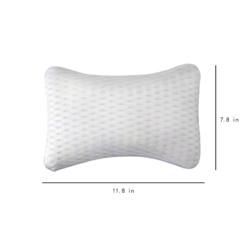 Bath Pillow for Tub – Neck Support Pillow | White Bathtub Pillow with 2 Strong Suction Cups, Ideal for Hot Tubs & Relaxing Baths