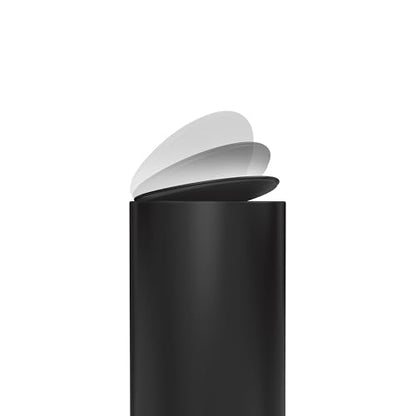 simplehuman Semi-Round Step Can, 6L / 1.6 Gallon Bathroom Trash Can, Liner Pocket®, Sleek Internal Hinge, 150,000-Step Pedal, Lid Shox® Silent Close, Matte Black Steel - color: Matte Black