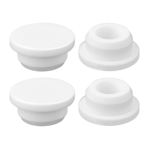 Gosknor 10pcs Silicone Sink Overflow Hole Cover, Round Spillover Cap Ring Stopper for Kitchen Bathroom Basin Easy-Fit Overflow Drain Cover Insert Plug for Home Bath Kitchen Washbasin Sinks (White)