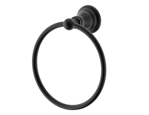 F-0801-MT Bath Towel Ring, Bathroom Hardware Accessories Wall Mounted Towel Holder for Bathroom,Matte Black Finished - color: Matte Black