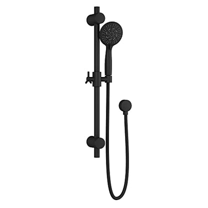 Refuge Rain Shower Head with Handheld Spray Combo - Matte Black Finish - 10" Rainfall Shower Head with Handheld Combo | Adjustable Slide Bar | 5-Function Handshower | Tru-Temp Valve | 1.8 GPM - color: Matte Black, size: 1.8 GPM