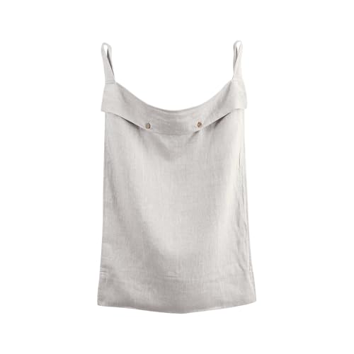 100% Linen Hanging Laundry Hamper Bag 22x36 Inch, Over the Door with 2 Buttons and Bottom Zipper Saving Space Wall Back organizers For Dirty Clothes Dorm Travel College Camp Sock big Capacity - color: Linen, size: 22"x36"