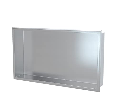 SUNTAGE Recessed Shower Niche Insert Stainless Steel (24" X 12" Brushed) - size: 24" X 12" Brushed