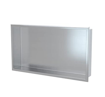 SUNTAGE Recessed Shower Niche Insert Stainless Steel (24" X 12" Brushed) - size: 24" X 12" Brushed