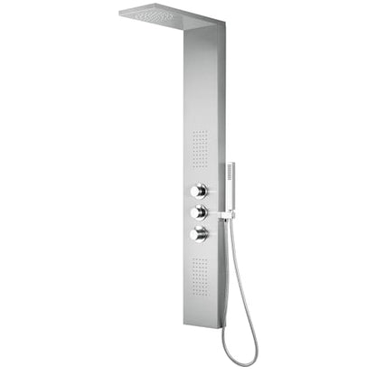 Blue Ocean ™ 56" Stainless Steel SPS8729 Thermostatic Shower Panel Column System with Rainfall Shower Head, Body Nozzles, and Handheld Shower Head, Shower Tower - style: 56 inch stainless steel