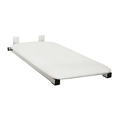 Hermosa 32" x 13.5" Back Wall-Mount Folding White Padded Tub Seat for Adults - color: Naugahyde White