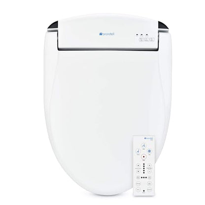 Brondell Swash SE600 Bidet Toilet Seat, Fits Elongated Toilets, White - Oscillating Stainless-Steel Nozzle, Warm Air Dryer, Ambient Nightlight - style: Elongated