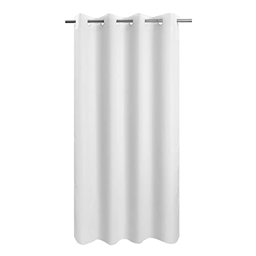 River Dream Stall Size Fabric Shower Curtain No Hooks or Liner Needed - Soft Shower Stall Curtain 54" x 78" Hotel Grade, Waterproof & Machine Washable, White, 54x80 - color: White, size: 54"W x 80"L (Pack of 1)