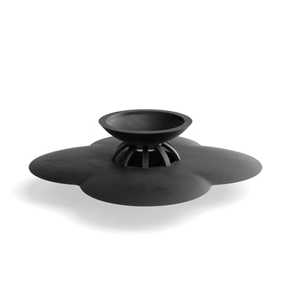 Umbra Bloom Drain Stop, Bathtub Drain Hair Catcher, 3-Inch, Black | Silicone material, flexible and durable, fits standard drains, wipe or rinse clean, rust resistant - color: Black