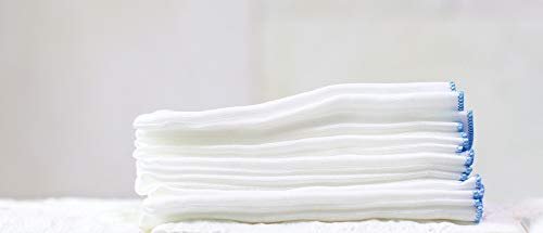 Angel-In-Moms [15 Packs] Natural Cotton 100% Soft Muslin Gauze Handkerchief, Face Washcloths, Makeup Remover Thin Towels, Wide Size 14 inch x 14 inch, Reusable Napkins Hankies Bath Towel (Blue) - color: Blue