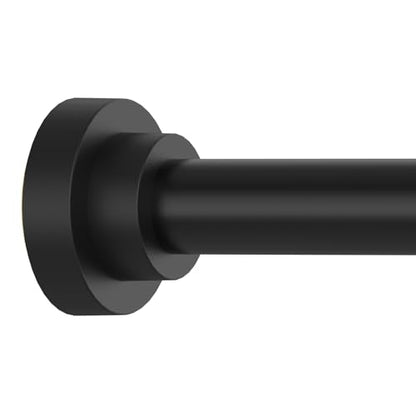 Thestoa Shower Curtain Rod Adjustable 43-92 inch, 1"Diameter Spring Tension Curtain Rod No Drill, Anti-Rust Non-Slip Shower Rod, Black Shower Curtain Rod for Bathroom Tension - color: Black, size: 43"- 92"