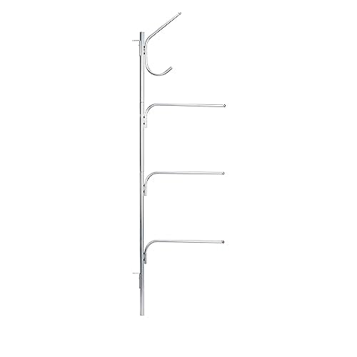 Household Essentials Hinge-It Clutterbuster Steel Valet Family Towel Bar, Silver - color: Silver