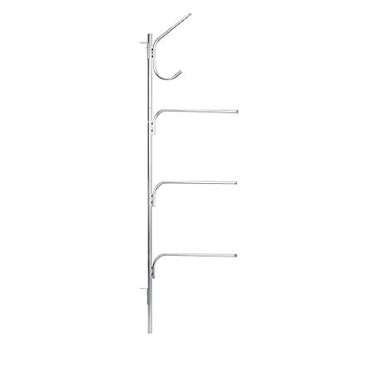 Household Essentials Hinge-It Clutterbuster Steel Valet Family Towel Bar, Silver - color: Silver