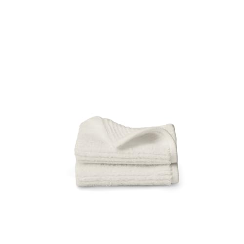 BOLL & BRANCH Turkish Ribbed Washcloth Set, Cream | Set of 2 - 100% Organic Turkish Cotton - Soft Absorbent Luxury Spa Washcloths, Ribbed Texture - Quick Dry Bathroom Essentials - color: Cream, style: Turkish Ribbed