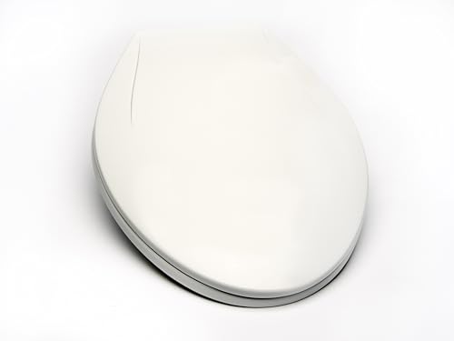 2Q1E6-00 Builder Grade Slow Close Plastic Toilet Seat with Vari Adjust Lok-Down R'N'C Hinge and Quik-Lok Mounting Hardware, Elongated, White - color: White, style: Elongated