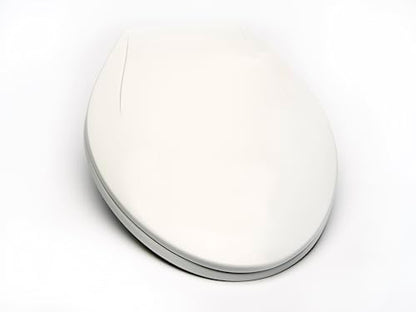 2Q1E6-00 Builder Grade Slow Close Plastic Toilet Seat with Vari Adjust Lok-Down R'N'C Hinge and Quik-Lok Mounting Hardware, Elongated, White - color: White, style: Elongated