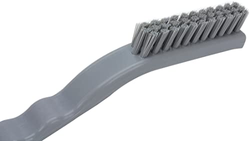 SPARTA Plastic Grout Brush, Crevice Brush with Hanging Hole for Cleaning Narrow Spaces, 9 Inches, Gray