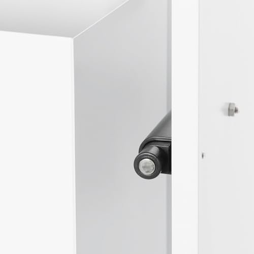 Stainless Steel Shower Niche, 7.9" X 5.3" X 24.8" Recessed Shower Storage Cabinet, 44.09 Lbs Load-Bearing Capacity Wall-Mounted Tissue Paper Roll Rack Dispenser with Trash Can (White) - color: White