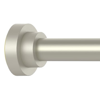 Thestoa Brushed Nickel Shower Curtain Rod Adjustable 43-66 inch, 1"Diameter Spring Tension Curtain Rod No Drill, Anti-Rust Non-Slip Shower Rod for Bathroom Tension Rod - color: Brushed Nickel, size: 43"- 66"
