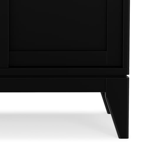 SIMPLIHOME Harper 40" Wide Solid Wood Cabinet in Walnut Brown - color: Black, size: 30 inch