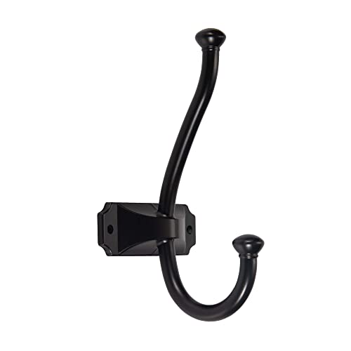 TUNNY 5 Pack Simple Coat Hooks - Matte Black Coat Hooks Towel Hook Suitable for Entry Shoe Cabinets, Wardrobes Bathroom Bedroom Furniture Hardware