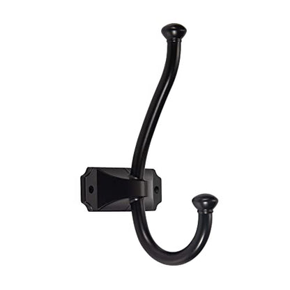 TUNNY 5 Pack Simple Coat Hooks - Matte Black Coat Hooks Towel Hook Suitable for Entry Shoe Cabinets, Wardrobes Bathroom Bedroom Furniture Hardware