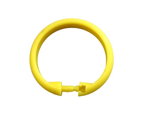 12 Piece Plastic Basic Locking Round Hook Easy Gliding Shower Curtain Rings Fits All Standard Size Shower Rods (Yellow) - color: Yellow