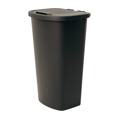 Tall Slim Plastic Trash Can with Secure Snap-On Lid, Space-Saving Large Capacity Kitchen Garbage Bin, Household Narrow Waste Basket for Bathroom, Bedroom, Laundry Room & Home Corner Storage