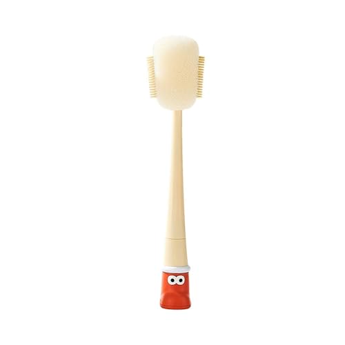 5-in-1 Multifunctional Cup Brush, Bottle Cleaning Set with Rim Brush, Gap Brush, Silicone Head, Sponge Head and Straw Brush (red) - color: Red
