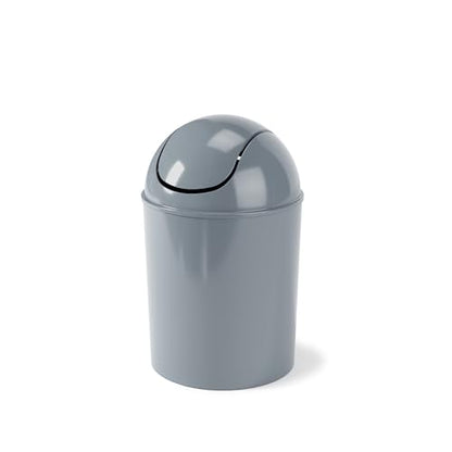 Umbra 1.25 Gallon Mini Waste Can with Removable Swing-Top Lid - Small Garbage Bin for Kitchen, Bathroom, Bedroom, Office - Compact Trash Can Fit Under Tables & Counters - Steel Blue - color: Steel Blue