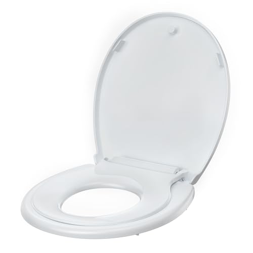 GarveeLife Round Toilet Seat with Toddler Seat Built-In, American Standard, Slow Close Lid, Quick Release Hinges, Non-Slip Bumpers, Easy Install & Clean, Never Loosens Design - size: Round Seat with Toddler Seat