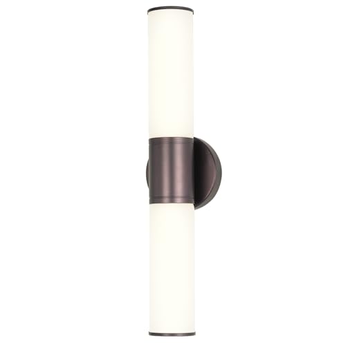 2-Light Bathroom Vanity Lighting Fixture, Oil Rubbed Bronze Wall Sconce with Opal White Glass, E26 Stocket Indoor Wall Lamp, Modern Mirror Light - color: White Glass-Oil-Rubbed Bronze, size: 1 Count (Pack of 1)