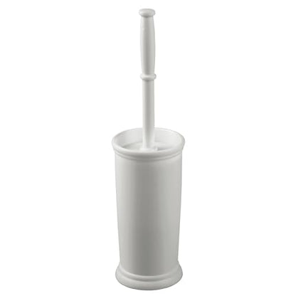 mDesign Toilet Bowl Brush and Holder - Covered Bathroom Toilet Brush - Standing Toilet Bowl Scrubber in Modern Holder - Space Saving, Deep Cleaning Brush for Toilet - Hyde Collection - Light Gray - color: Light Gray