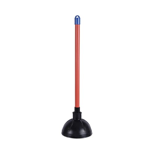 Boardwalk BWK09201EA 18 in. Plastic Handle Toilet Plunger for 5-5/8 in. Bowls - Red/Black