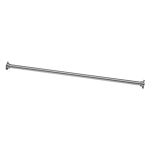Naiture 304 Stainless Steel 36" Straight Shower Curtain Rod, Chrome | One-Piece Rod, Cut to Fit, Rustproof, Heavy-Duty Zinc Alloy Flange, Permanent Wall Mount, Mounting Hardware Included - color: Chrome, size: 36''