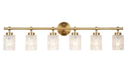 ALICE HOUSE Modern 6-Light Bathroom Vanity Light, 41” Brushed Brass Finish Wall Lighting Fixture Over Mirror for Bathroom, Powder Room, Makeup AL5095-W6 - size: 6 Light