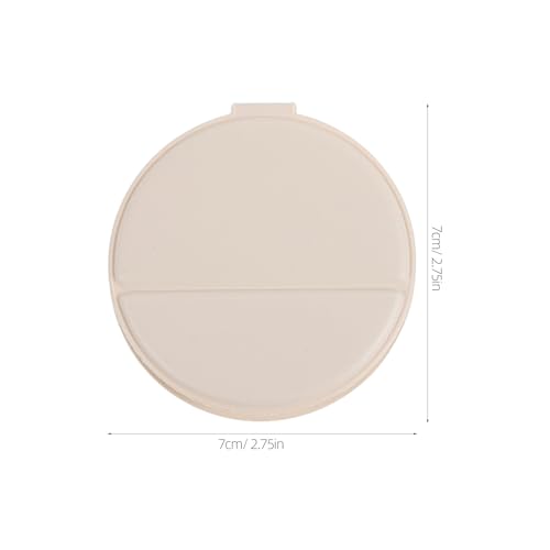 4pcs 2.76 Inch Mini Folding Mirror - Round PU Leather Vanity Desktop Standing Mirror with Frame for Home Countertop Travel Makeup Use Beige, Black