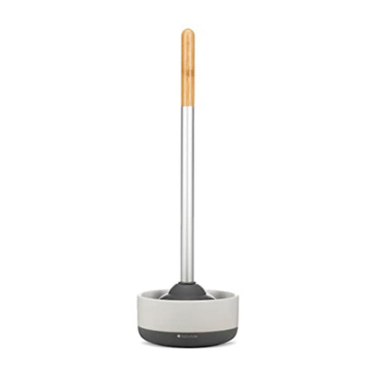 Full Circle Quick Drying Toilet Plunger - Bathroom Toilet Plunger with Ceramic Holder and Quick-Dry Base for Mold & Mildew Prevention, Easy to Clean & More Hygenic, White - color: Starter Kit, style: Plunger