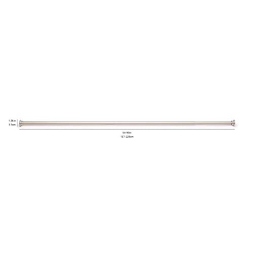 Amazon Basics No Drill Adjustable Indoor Outdoor Tension Curtain Rod, 54-90" Length, Nickel