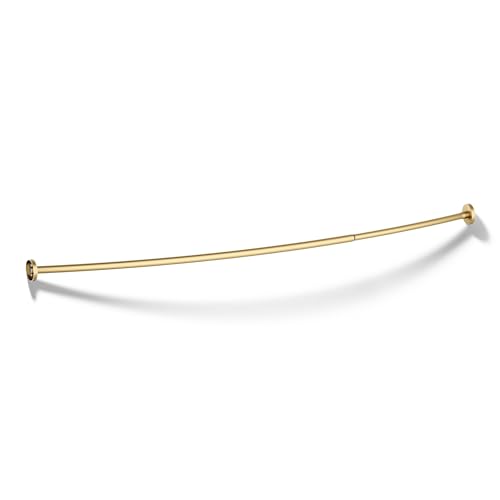 KOHLER K-9351-2MB Expanse Curved Shower Rod, Contemporary Design, Adjustable Fit 60-76", Vibrant Brushed Moderne Brass - color: Vibrant Brushed Moderne Brass