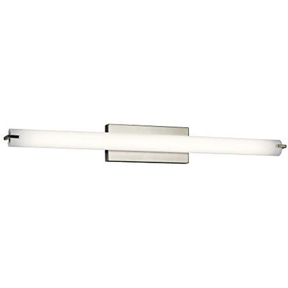 Kichler 11150NILED LED Linear Bath Vanity in Brushed Nickel, 37.25" | LED bath bar with white acrylic diffuser for bathroom mirrors (37.25"), 11150NILED - size: Medium