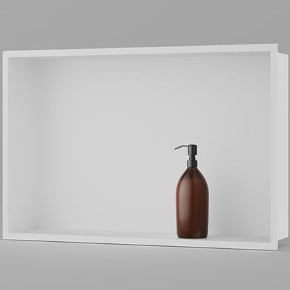 Achelous Stainless Steel Insert Shower Niche 18" X 12" NO Tile Needed, Bathroom Wall Niche Recessed Shower Shelf Organizer, Wall-Inserted Niche Recessed Shower Caddy, Matte White - color: Matte White, size: 18" X 12"