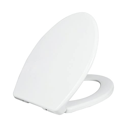 LUXE TS1008E Slow Close Elongated Comfort Fit Toilet Seat, White | with Slow Close, Quick Release Hinges, and Non-Slip Bumpers - size: Elongated