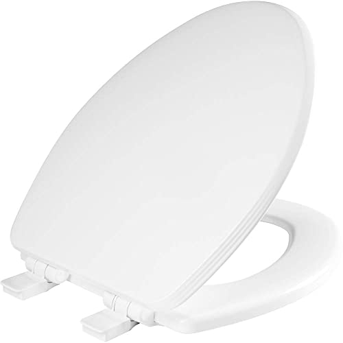 Bemis Ashland Modern Wood Toilet Seat with Decorative Edge, Slow Close, Secure Hinges, Made in USA, Elongated, White - size: Elongated