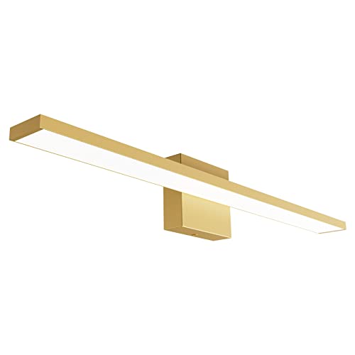 Ralbay 24inch Modern Gold Bathroom Vanity Light Frosted Aluminum Modern LED Gold Bathroom Light Fixtures White Light 6000K - color: Gold, size: 24 inch