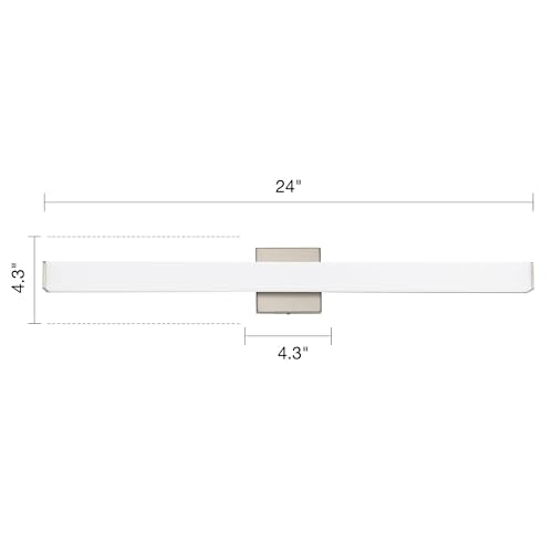 Bathroom Vanity Light Brushed Nickel Square LED 24 inch 14W 4000K Natural White Light Wall Bar Lighting Fixtures Over Mirror (Brushed Nickel, 31.5in 4000K Dimmable) - color: Brushed Nickel, size: 31.5in 4000K Dimmable