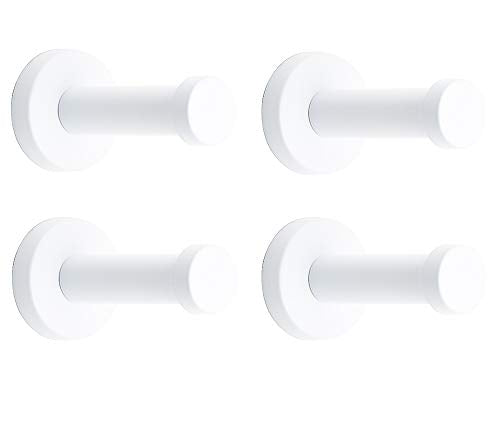 Classic White Stainless Steel Single Super Heavy Duty Wall Mount Hook, Coat Hanger, Bath Towel Hooks (2-4/5", 4 PCS) - size: 2-4/5" , 4 PCS