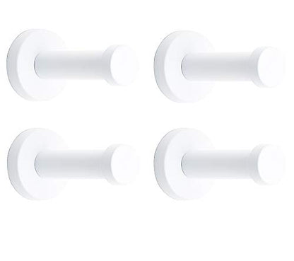 Classic White Stainless Steel Single Super Heavy Duty Wall Mount Hook, Coat Hanger, Bath Towel Hooks (2-4/5", 4 PCS) - size: 2-4/5" , 4 PCS