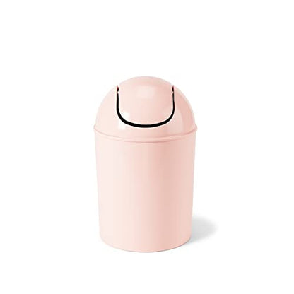 Umbra 1.25 Gallon Mini Waste Can with Removable Swing-Top Lid - Small Garbage Bin for Kitchen, Bathroom, Bedroom, Office - Compact Trash Can Fit Under Tables & Counters - Pink - color: Pink